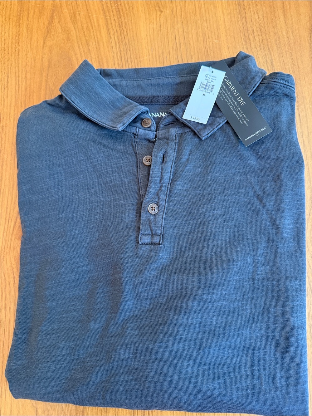 Banana Republic Men’s Grey Garment-Dye Polo